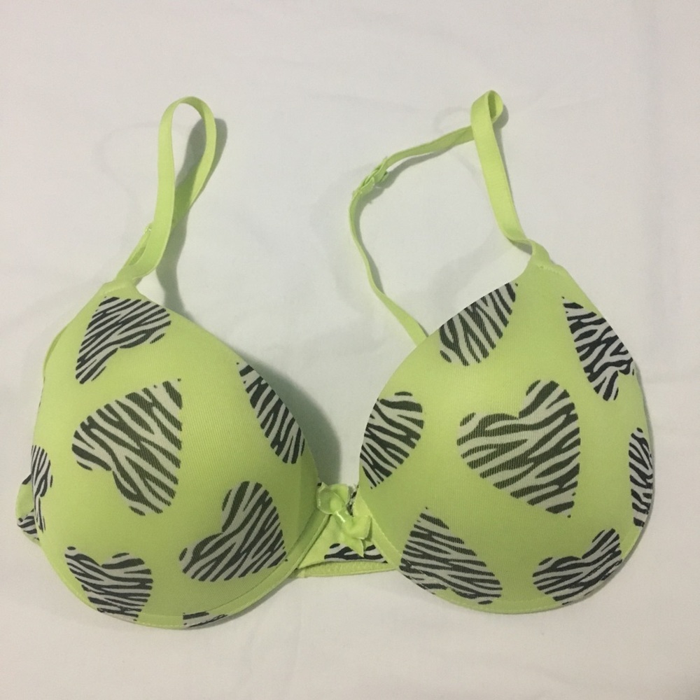 SO Intimates Push Up Bra 36B Striped Hearts